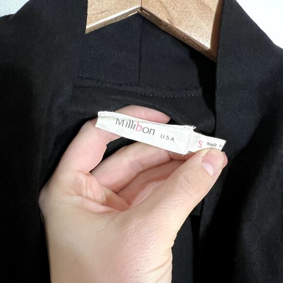 Black Drapey Moto Jacket LAST CALL - Picture 2 of 4